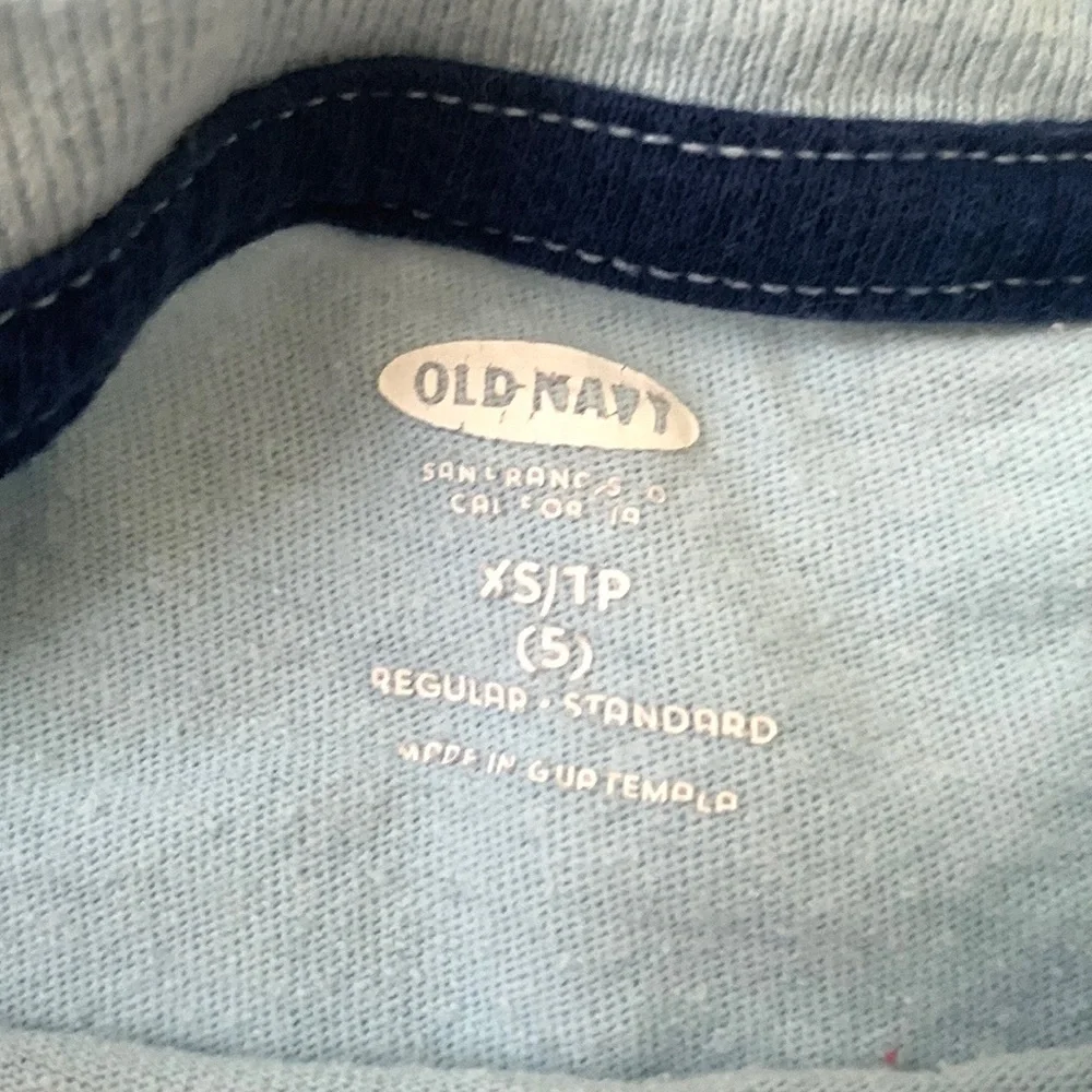 Old Navy 5T Boys Blue Football Graphic Tee Kids Short Sleeve Shirt Size 5